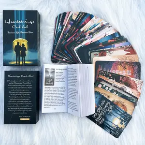 Heartstring Oracle Cards, 56pcs/box Twin Flame Love Oracle Cards, Emotional Growth Card Game, Tarot Cards, Reflections, Journal Prompts, Affirmations