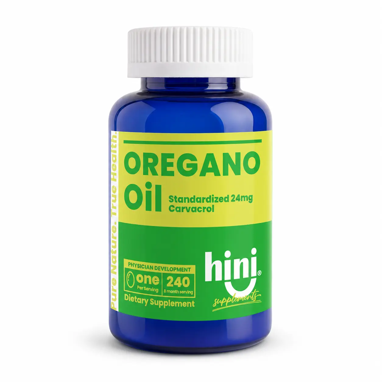 HINI Oregano Oil Softgels (Herbs Supplement) - 24mg Carvacrol Standardized, 240 Count (8 Month Supply), Once Daily, Physician-Developed Immune & Respiratory Health Antioxidant Dietary Supplement