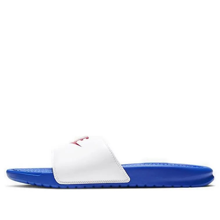 Nike Men's Benassi Slide Sandal - Game Royal & White Open Basic Male Shoe, Athletic Flipflop for Casual Wear, Footwear, Slipper, Athletic Slipper, Open Toe