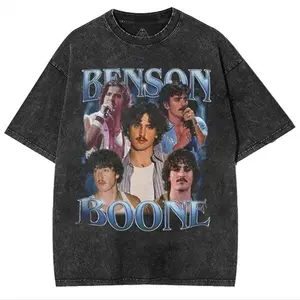 Reto Limited Benson Boone Graphic T-Shirt, American Heart Tour Unisex Oversized Contton Washed Tee, Music Graphic Vintage Y2K Merch Top
