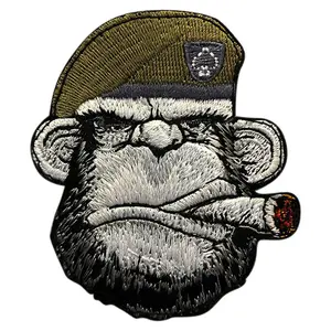 Ranger Ape Victory Cigar Embroidered 3 inch Patch (MTA3-iron on Sew on-MTA3)