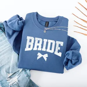 Bow Bride Something Blue Sweatshirt Gift For Her, Future Bride Bridal Shower