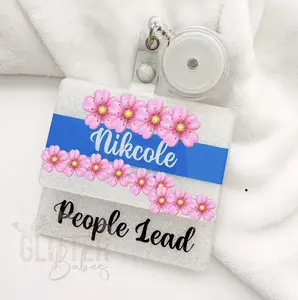 Custom Glitter Name + Title Badge Set