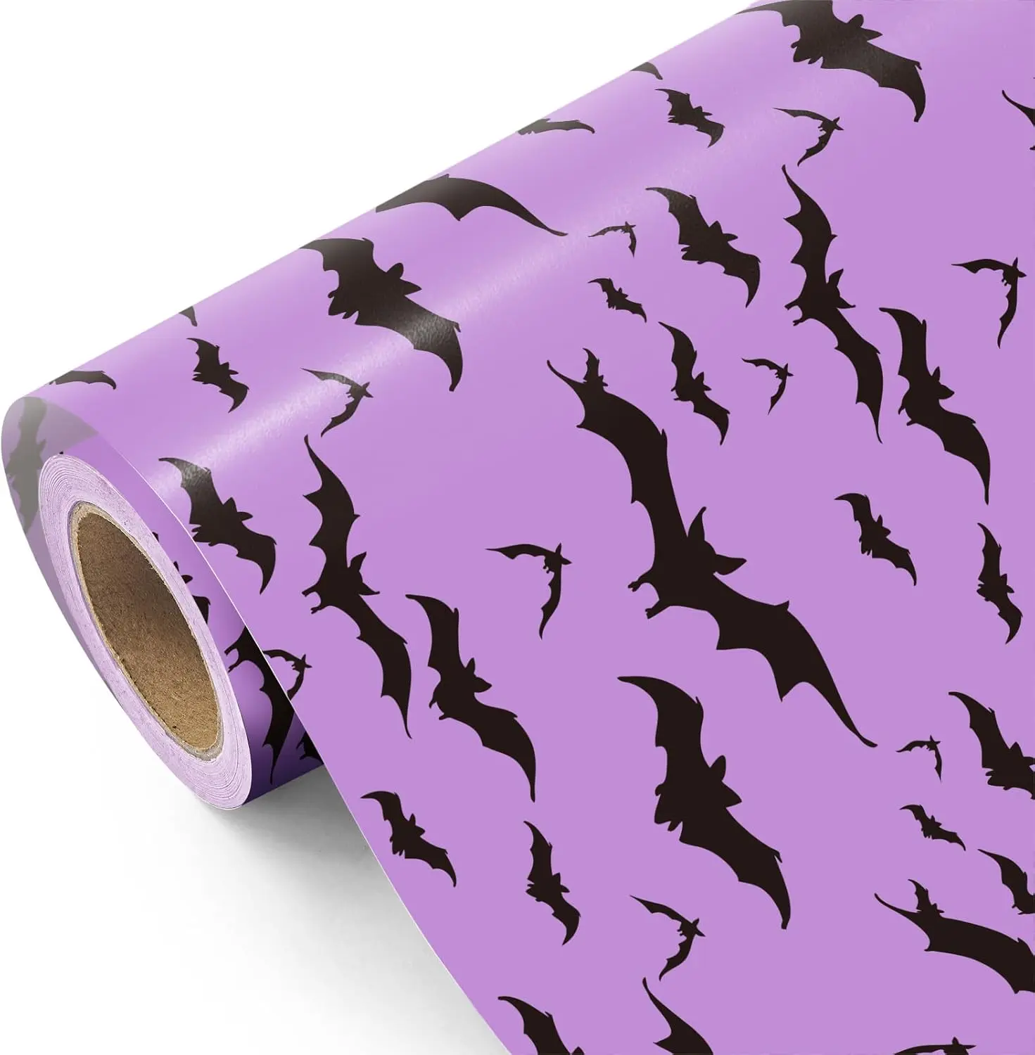 Bat Halloween Gift Wrap, Purple and Black Bat Halloween Wrapping Paper - Perfect for Gift Wrapping for Loved Ones, Party, Holidays & Special Occasions