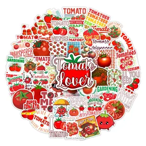 50pcs Tomato Lover Themed Stickers Pack, DIY Sticker Paper, Waterproof Garden & Veggie Cute Tomato & Gardening Decals for Laptop, Water Bottle, Journal & Scrapbook, Tomato & Gardening Enthusiast Gift