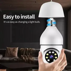 Enhance Home Safety: 1080P Panoramic Bulb Camera with Motion Detection, Night Vision, Two-Way Talk - Easy Setup via SENTKENG CAMERA-YCC365 PLUS App, No TF/SD Card Required