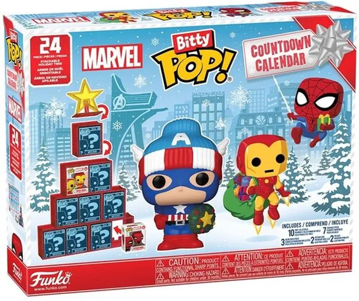 Funko Bitty POP! 24-Day Countdown Calendar - Marvel Comic Collectibles, Collectible Figure Vinyl, Statue