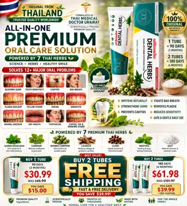 Dental herbs Premium Oral Care Solution  Made in Thailand Product of Real Thai Doctor its Not Only Toothpaste but Cures for Oral Cares Mint Antibacterial