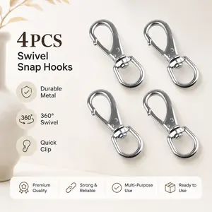 Swivel Snap Hook Flag Clips, 4-Pack Stainless Steel Rope Clips for Easy Flag Display