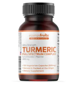 Essenzefruits Turmeric Curcumin with Black Pepper – 1000 mg Full Spectrum Turmeric Complex with 95% Curcuminoids & Piperine – 120 Vegetarian Capsules – 60 Days Supply - Non-GMO, Vegan, Gluten Free