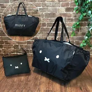 Kawaii Miffy Handbag High Capacity Light Weight Waterproof Insulated Foldable Cute Shoulder Bag Cartoon Rabbit Storage Bag Gift