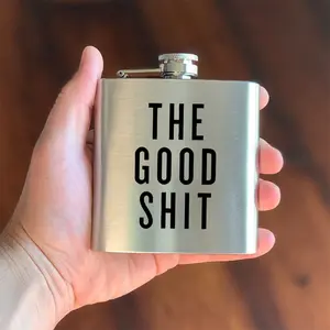Funny 6oz Flask, Stainless Steel Portable Alcohol Flask, Compact Reusable Drinking Flask, Ideal for Whiskey, Bourbon, and Spirits, Travel-Friendly Pocket Flask, Perfect Gift for Weddings or Men