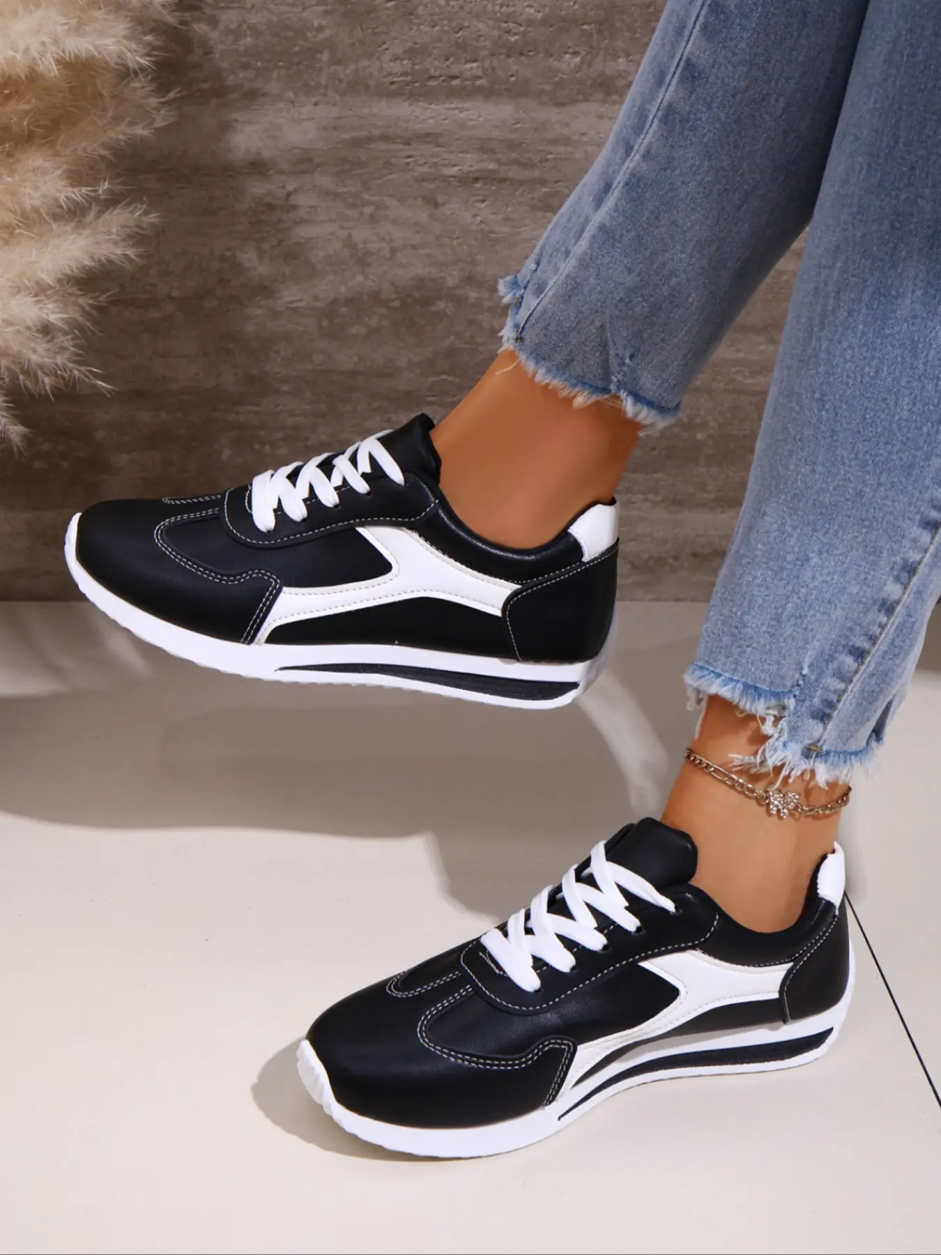 Women's Retro Colorblock Sneakers, Fashion Sneakers, Soft Sole Comfortable Casual Sports Shoes, Soft Soled Sneakers, All-Season Wear, European and American Style, Colorblock Patchwork Sneakers