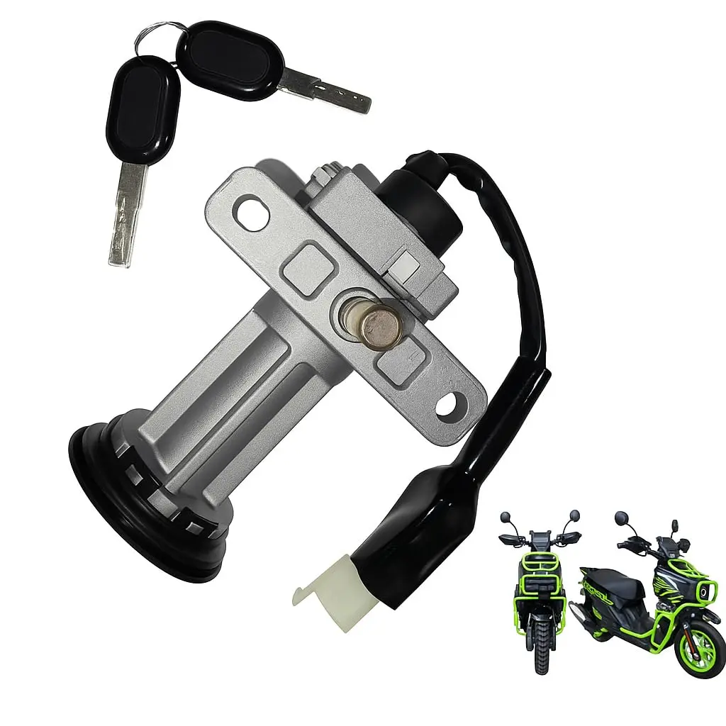 Flywing Tank & Marshal 150-200cc Motorbike Ignition Switch & Seat Lock Set, Durable Motor Parts Accessories Replacement with High-Security Keys