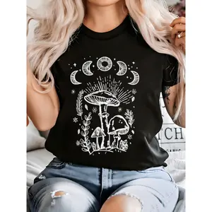 Vintage Boho Floral T-Shirt for Women 100% Cotton Short Sleeve Crew Neck Summer Cottagecore Graphic Tee