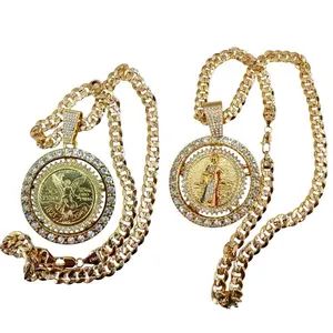SANTA MUERTE,SPINNING CENTENARIO MEXICAN ANGEL INDEPENDENCE WITH 24" (24K GOLD FILLED)