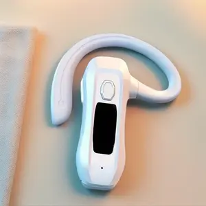 Single Ear Wireless Earpiece Noise Cancelling Bluetooth Headset 24H Battery Over Ear Hook for Driving Sports Office Hands-Free Calls Type-C Jack Open Ear Cover for Men Women