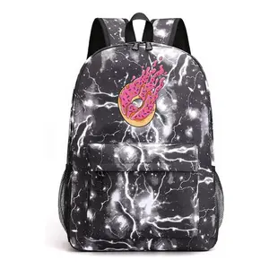 Preston Playz Electric Starry Night Backpack, Black Lightning Anime Style School Bag with Laptop Sleeve and Lightweight Fit