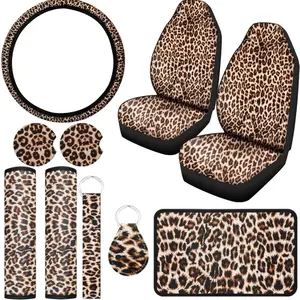 10 Piece Leopard Car Accesories Set