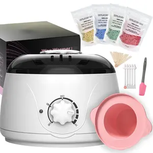 Waxing Kit for Women & Men - Nose Wax Pot Warmer, Brazilian & Bikini Hair Removal Kit with Hard Wax Beads & Accessories, Professional Paraffin Warm Crème and Strip Wax | Wax Melter for Arms, Face, Leg, Eyebrow, Lips,Ear,Nose Body at Home