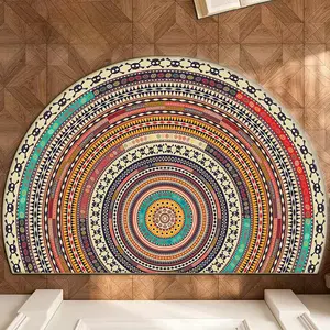Boho Style Mandala Pattern Door Mat, 1 Count Vintage Non-slip Door Rug, Cool Bedroom Accessories, Decorative Rugs for Home Living Room Bedroom, Boho Graphic Rug