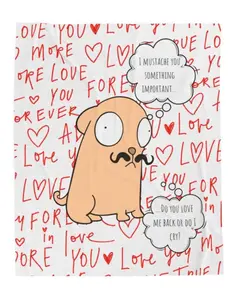 Funny Blanket Couples |Dog Love Blanket | Romantic Plush Throw | Valentine Gift for Her/Him