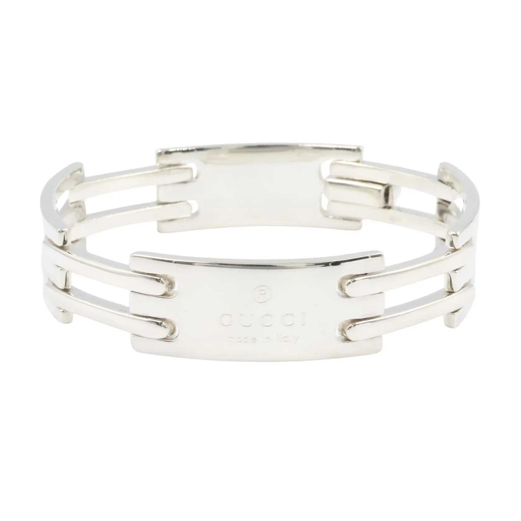 Pre-owned GUCCI Sterling Silver 925 (Ag925) Small Leather Goods Silver925 Bracelet