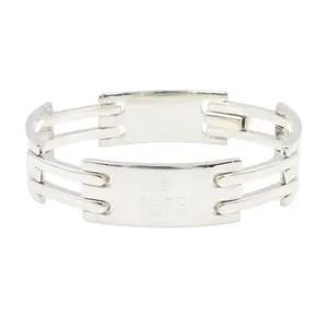 Pre-owned GUCCI Sterling Silver 925 (Ag925) Small Leather Goods Silver925 Bracelet