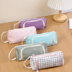 Triangle Oxford Cloth Pencil Case, Large Capacity Multi-Layer Pen Bag, School Supplies, Back-To-School Gift, Office Use, Christmas Halloween Present