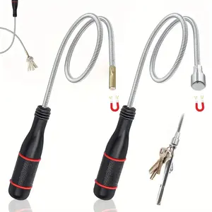 Two-piece magnetic pickup tool set, telescopic magnetic pickup device, suitable for vehicles and structural components, easily picks up hard-to-reach small objects