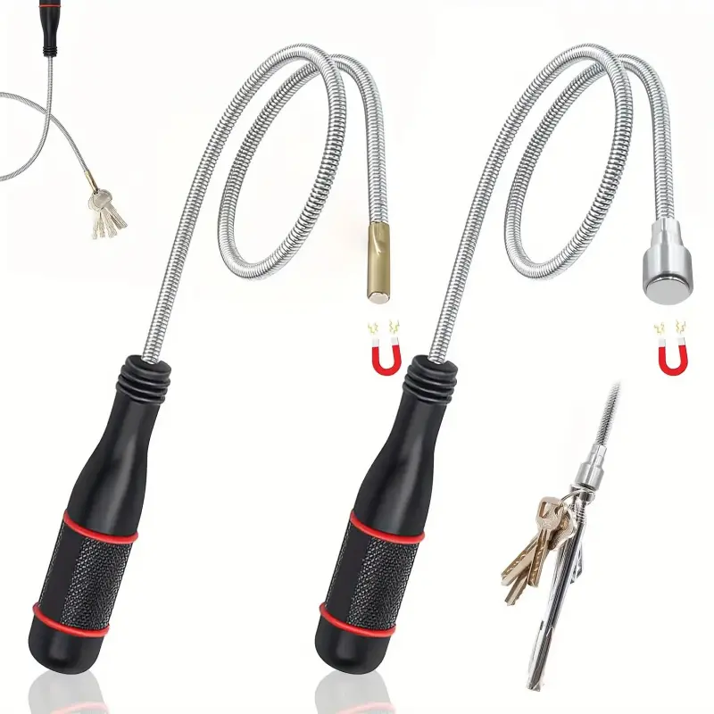 Two-piece magnetic pickup tool set, telescopic magnetic pickup device, suitable for vehicles and structural components, easily picks up hard-to-reach small objects, Diy Tools, Hand Tools, Hardware