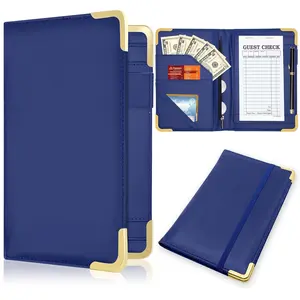 Server Book, Painted Server Books for Waitress, Durable Leather Waitess Book with Zipper Pocket,Server Manual Checkbook Fits Server Apron