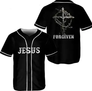 Christian Jesus Forgiven Baseball Jersey Unisex, Jesus Baseball Jersey, Jesus Jersey for Men