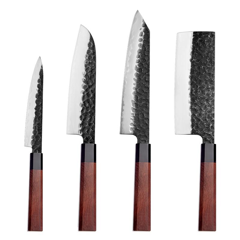 TUSKBLADE KITCHEN KNIFE SET 4 PIECE “PM8 Octa Series” – Composite Steel Chef Knives with Octagonal Grip