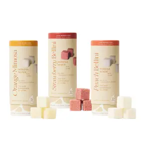 LUXE Champagne Mimosa Mixer Cubes - Gourmet Beverage with Fruit Flavors: Orange Mimosa, Strawberry Bellini, Peach Bellini Smoothie