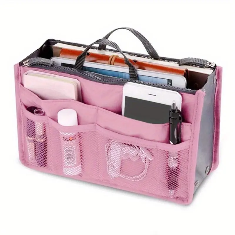 Women Make Up Cosmetic Bag Travel Handbag Nylon Large Container Make Up Case Organizer Bags Ladies Foldable Purse Clutch Bag Makeup Storage Bag Makeup Pouch Travel Beauty Bag Travel Makeup Bags Organizers