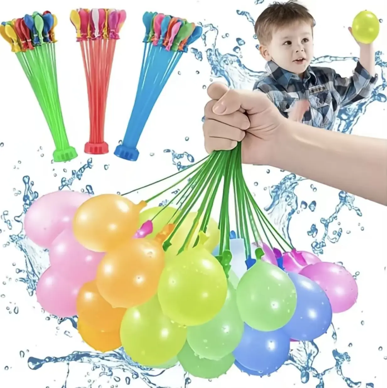 Colorful Water Balloon Set, Rapid Fill & Self-Sealing, Kids Outdoor Toy, Supplies for Summer Pool, Beach & Garden Parties, Perfect for Water Balloon Fights