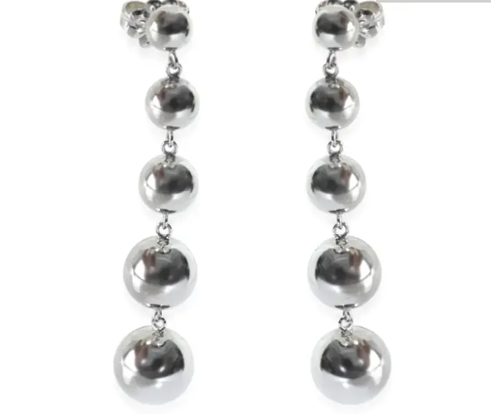 Pre-owned Tiffany & Co. Sterling Silver HardWear Ball Earrings