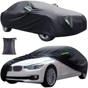 Heavy Duty Full Car Cover + Storage Bag, Waterproof Dust Rain Snow Sun UV Protection Indoor Outdoor 190T Polyester, Universal For Most Car SUV Sedan