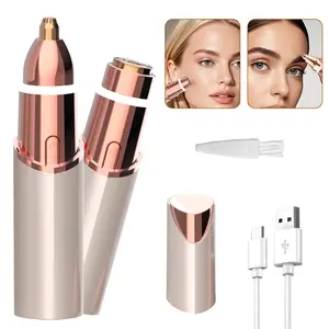 2-in-1 Facial & Eyebrow Hair Trimmer – Painless Rechargeable Mini Shaver for Lips,Eyebrow,Chin & Body Hair Removal for Women