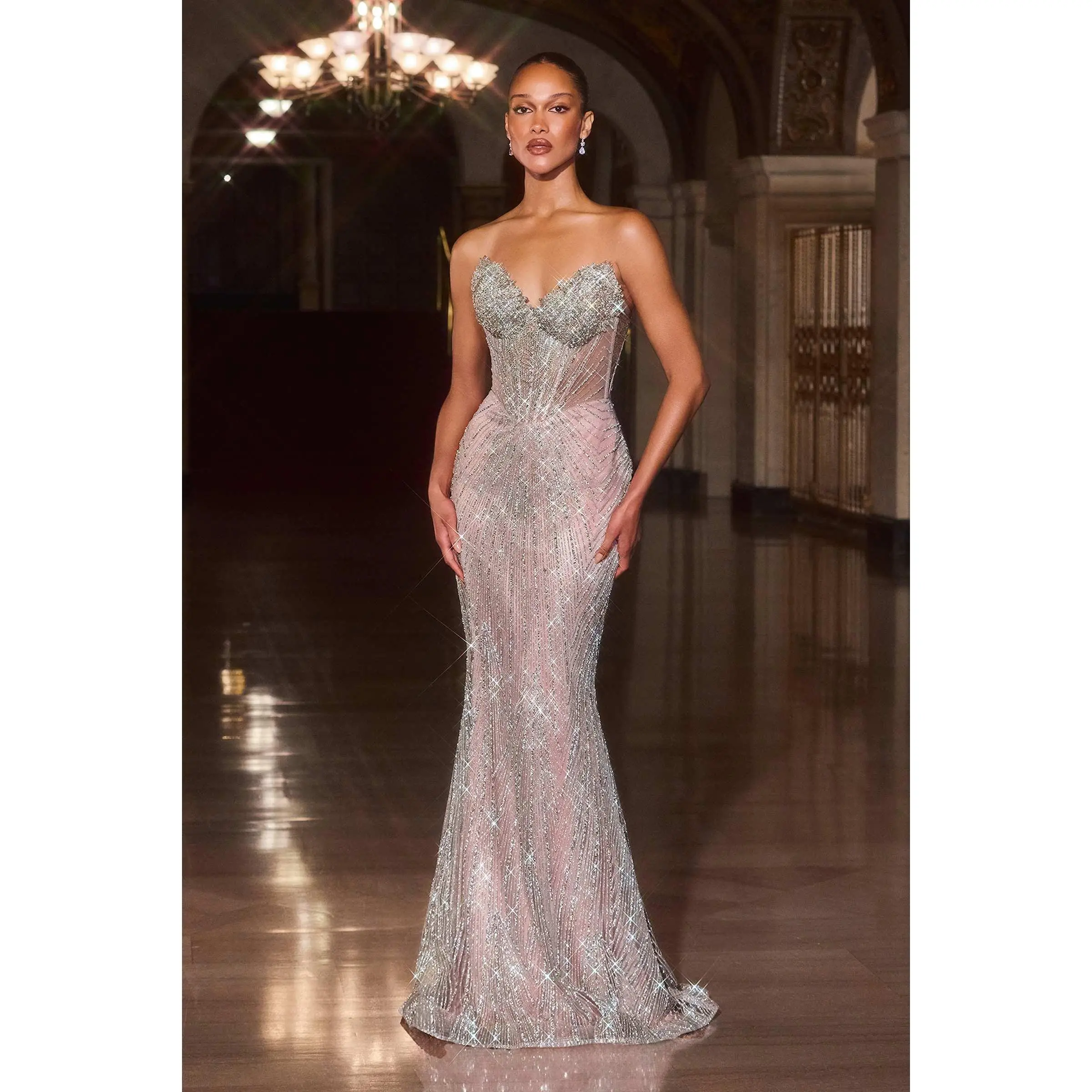 Ladivine J903 Lady's Sleeveless Formal Prom & Homecoming Dress - Lavish Crystal Beaded Sheer Lace-Up Corset Bodice, Fitted Blue Fabric Dress with Skirt for Special Events - TikTok Shop Ladivine J903 Lady's Sleeveless Formal Prom & Homecoming Dress - Lavish Crystal Beaded Sheer Lace-Up Corset Bodice, Fitted Blue Fabric Dress with Skirt for Special Events - TikTok Shop