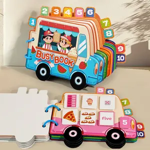 Interactive Quiet Book for Preschoolers, Educational Food, Visual Learning Tools, Number Matching Games, Reusable Activity Book, Birthday Party Gift