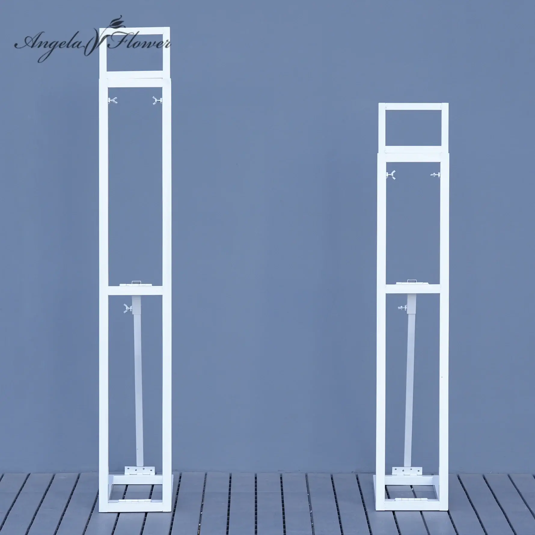 A8891 White Metal Adjustable Shelf Square Frame - Decor for Weddings, Party Backdrop Decoration (Home Supplies, Home Decor, Hooks & Shelves)