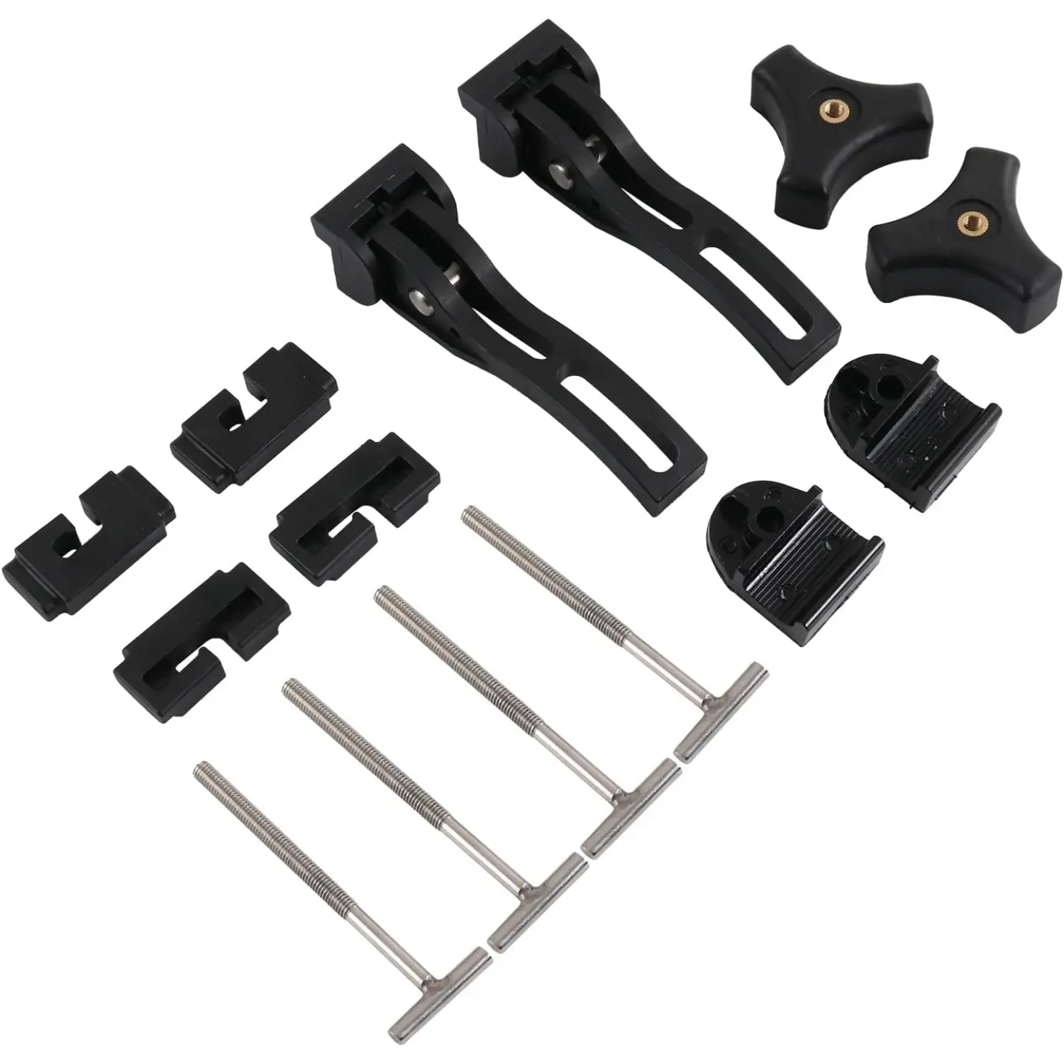 Aluminum & Plastic Truck Tonneau Cover Replacement Kit for Hard Tri-Fold, Quad-Fold Truck Bed Cover - 4x T-Bolt, Nuts, 2x Front Clamp, 2x Triangle Screw, 2 Rear Clamps, Easy Installation, Durability and Stability - Home Improvement Building Supplies