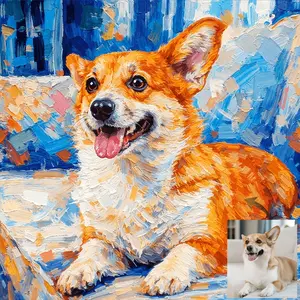 Thick-coated oil painting, handcrafted oil painting image customization! Upload photos to customize framed canvas paintings! High-definition canvas, Father's Day, Mother's Day, gifts for relatives and friends, bedroom, living room and study decorations