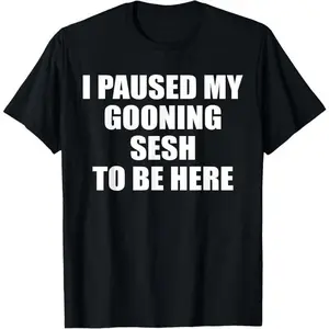 Funny Goon I Paused My Gooning Sesh To Be Here T-Shirt