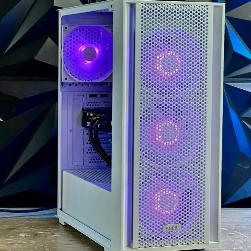 ARGB White Gaming Desktop i7 PC Up to 64 GB RAM 1TB SSD RTX 5060 Win11 Wifi