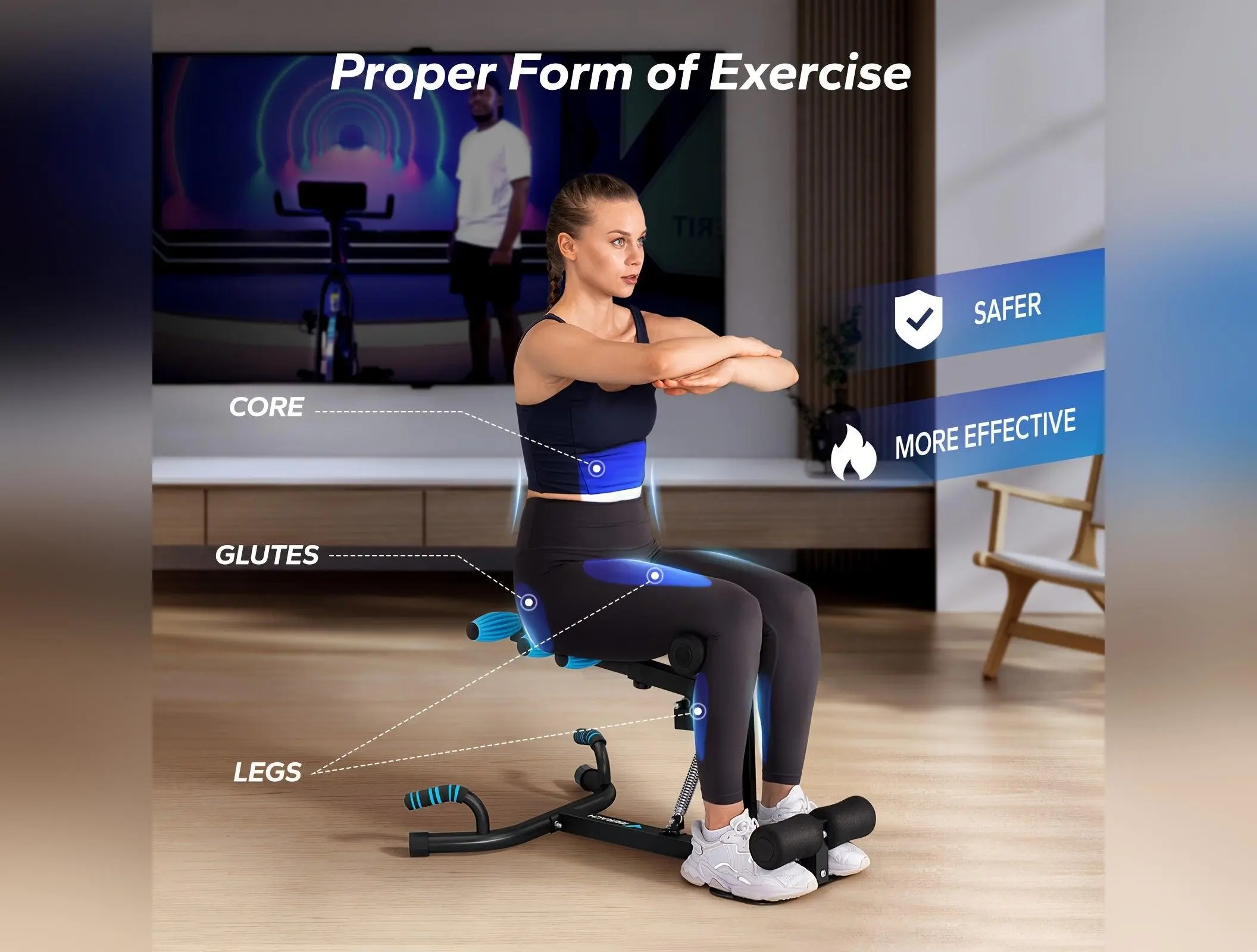 MERACH Deep Squat Machine, Adjustable Glutes Trainer Machine, Core Leg Push Up Workout Machine For Home Gym