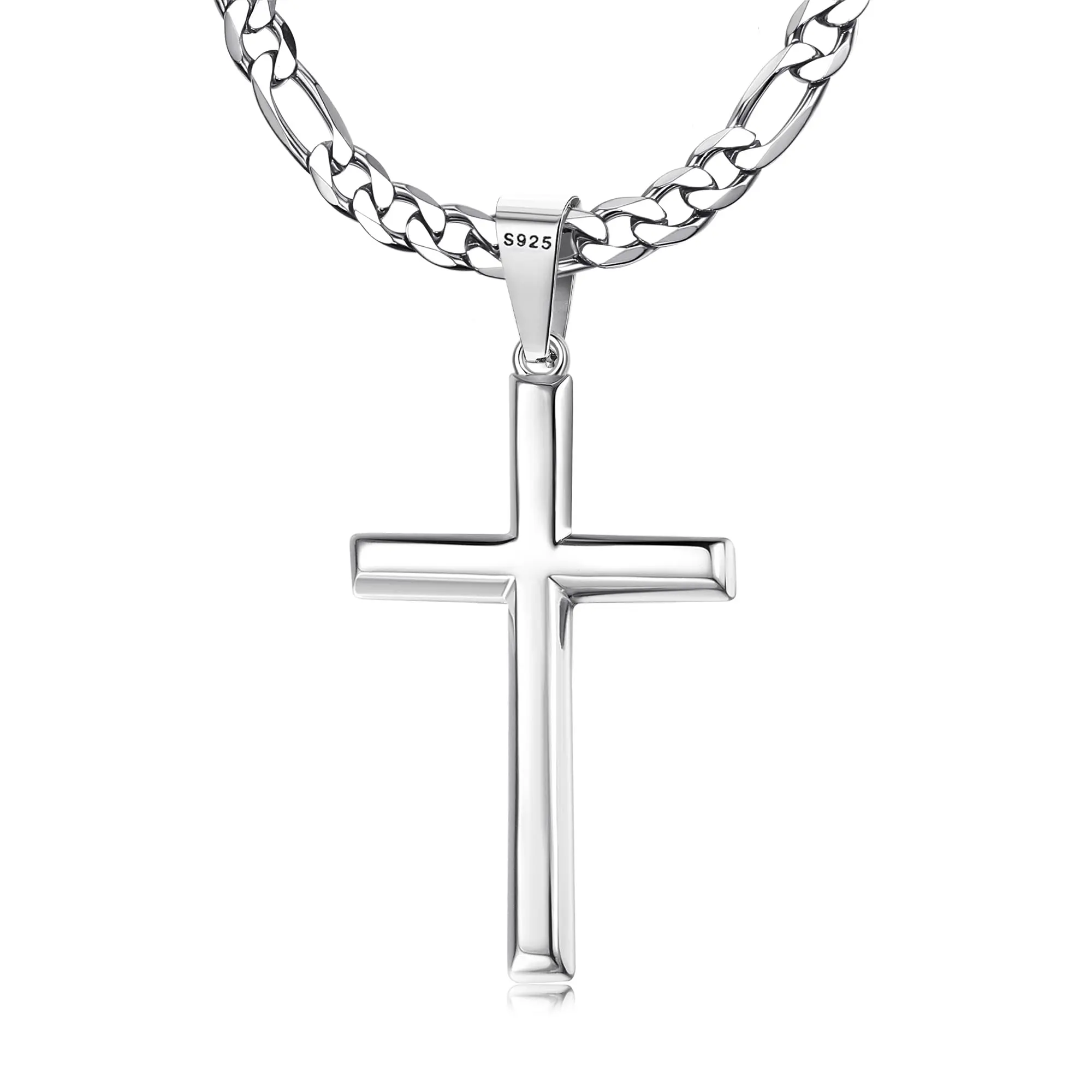 Figaro Chain - Slim Bevel Edge Cross