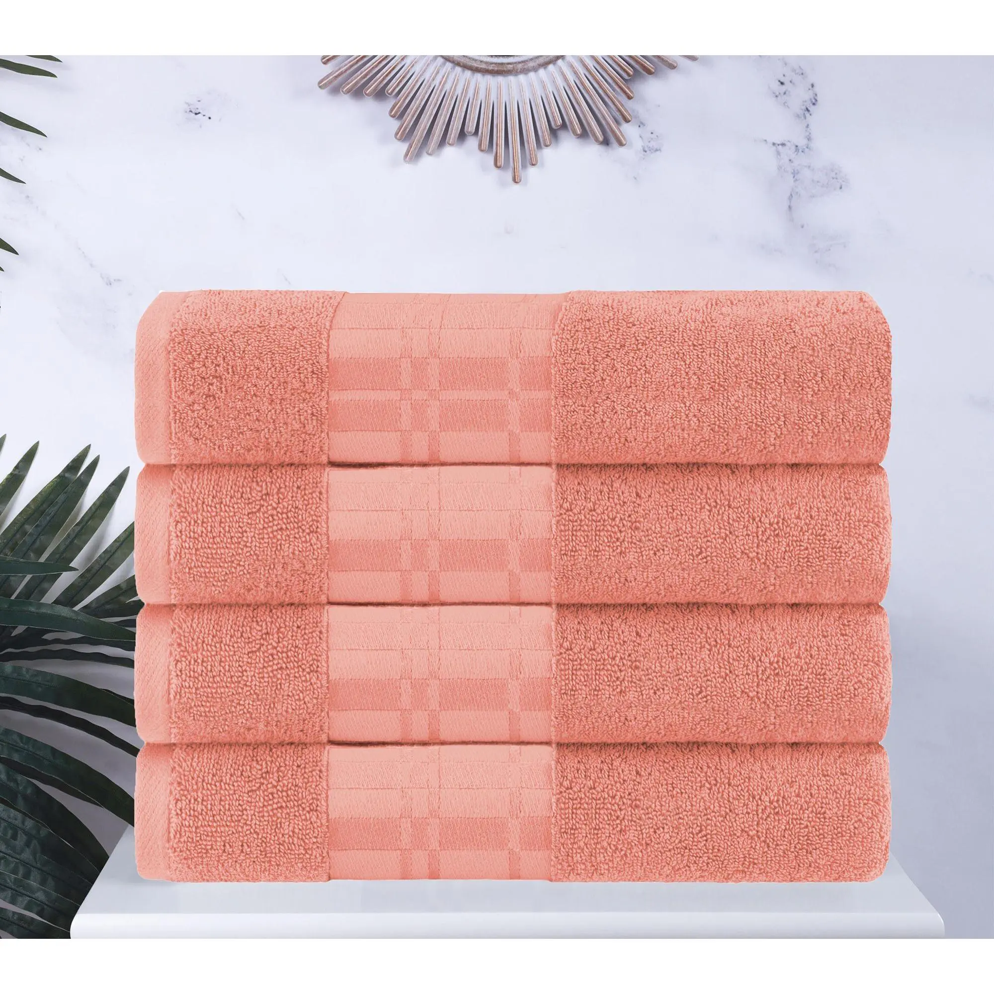 Superior Larissa 4-Piece Geometric Cotton Bath Towel Set